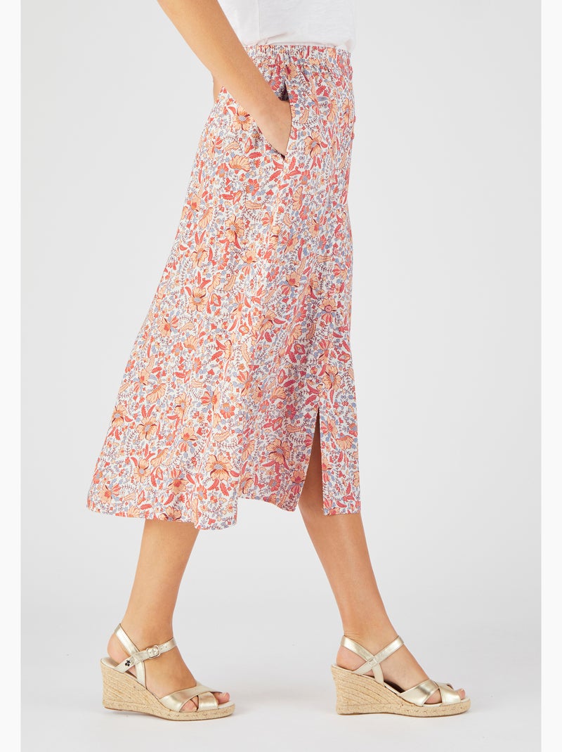 Jupe boutonnée pure viscose - damart Blanc - Kiabi