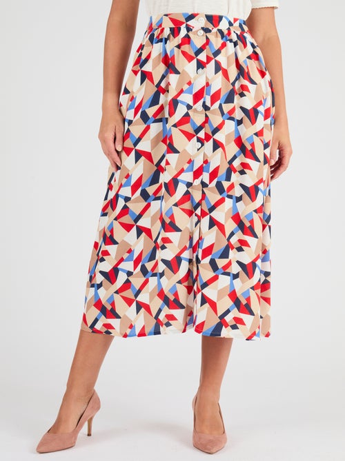 Jupe boutonnée pure viscose - Damart - Kiabi