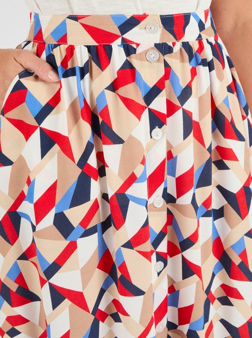 Jupe boutonnée pure viscose - Damart - Kiabi