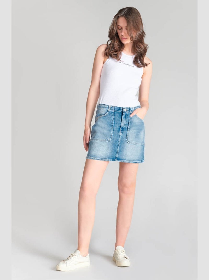 Jupe CALZAN droite en jeans 'Le Temps Des Cerises' Bleu - Kiabi