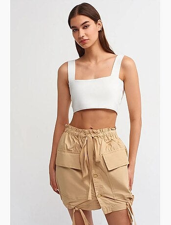 Jupe cargo mini à taille haute dilvin