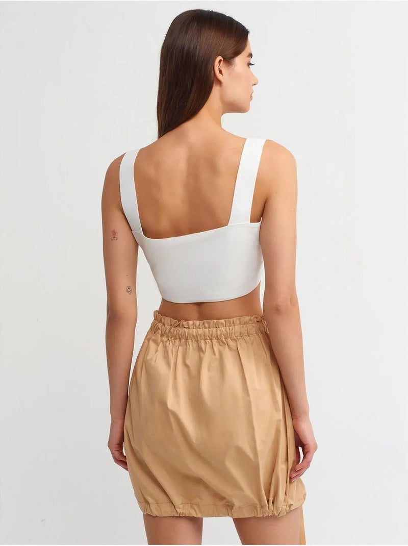 Jupe Cargo Mini À Taille Haute Grège - Kiabi