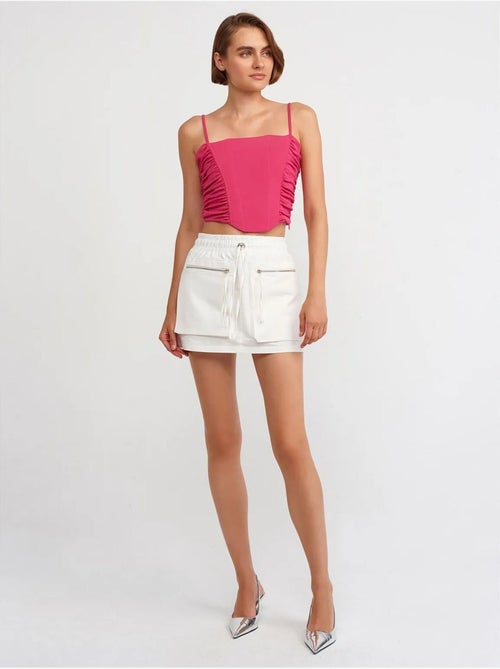 Jupe Cargo Mini En Popeline De Coton, Taille Haute - Kiabi
