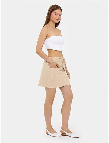 Jupe cargo taille basse en coton
