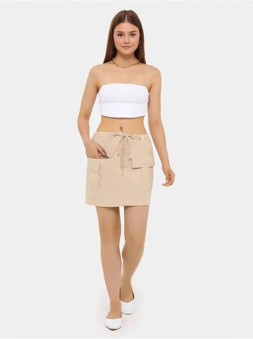 Jupe cargo taille basse en coton - Kiabi Jupe cargo taille basse en coton - Kiabi