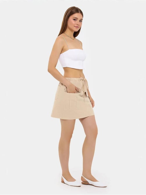 Jupe cargo taille basse en coton - Kiabi Jupe cargo taille basse en coton - Kiabi