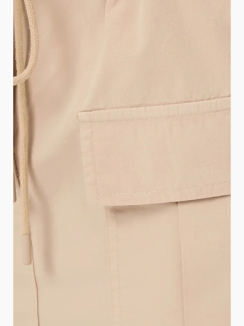Jupe cargo taille basse en coton hiccup Beige naturel - Kiabi