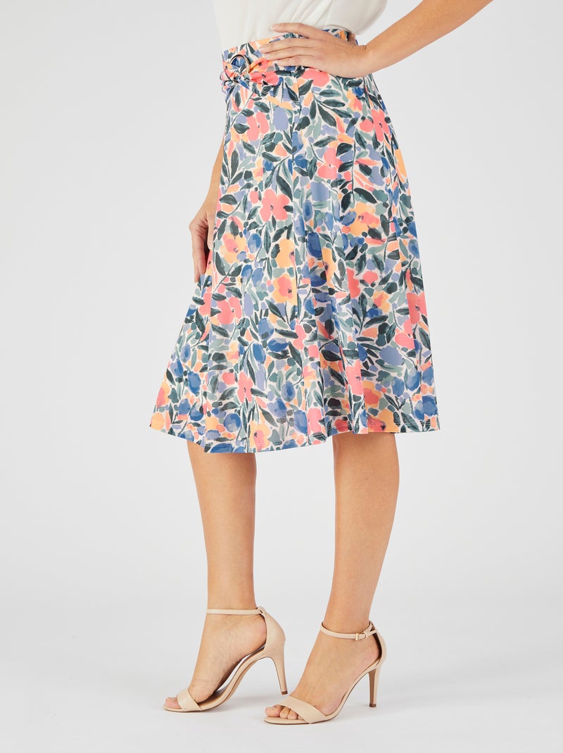 Jupe ceinture à boucle - Damart Blanc - Kiabi