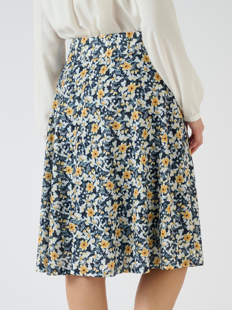 Jupe ceinture à boucle - Damart Bleu marine - Kiabi