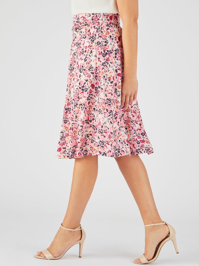 Jupe ceinture à boucle - Damart Rose - Kiabi