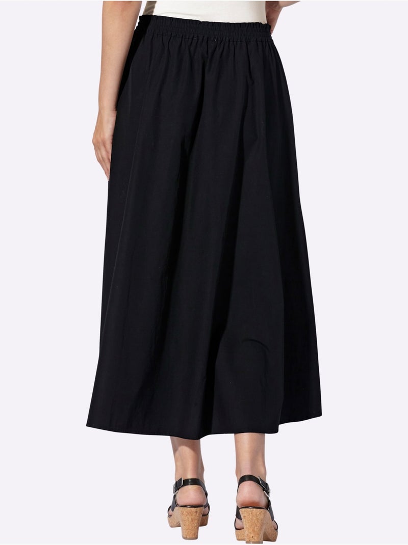 Jupe Ceinture Smockée - Taille Standard - Helline Noir - Kiabi