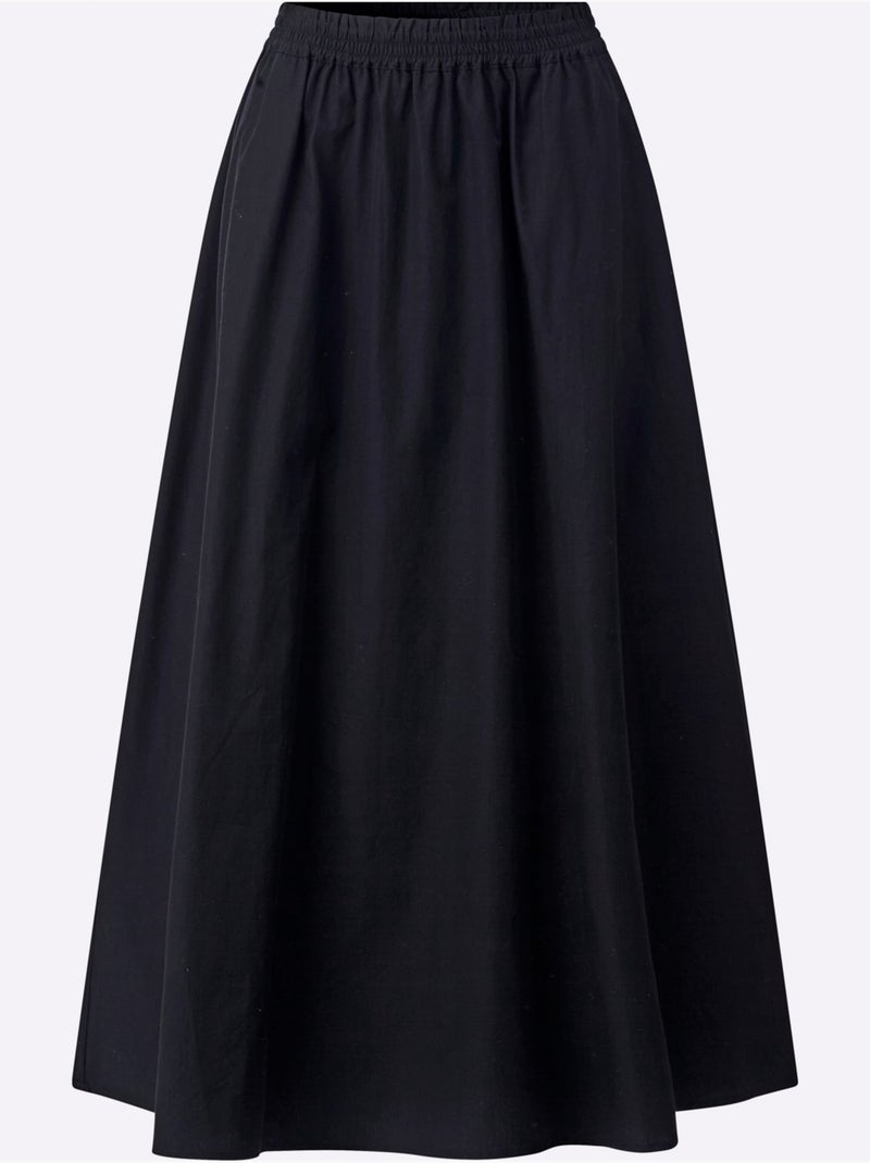 Jupe Ceinture Smockée - Taille Standard - Helline Noir - Kiabi