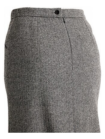 Jupe chevrons ou chiné longueur 65 cm avec laine - Afibel