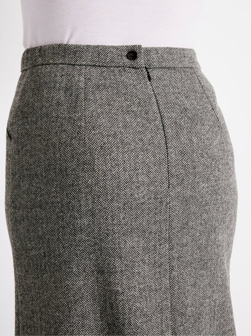 Jupe chevrons ou chiné longueur 70 cm avec laine - Afibel - Kiabi