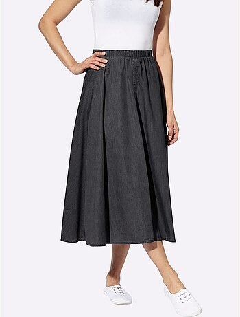 Jupe à panneaux en jean avec ceinture élastique - Taille standard - Witt