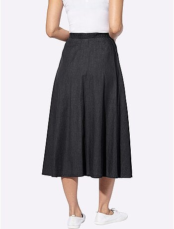 Jupe à panneaux en jean avec ceinture élastique - Taille standard - Witt
