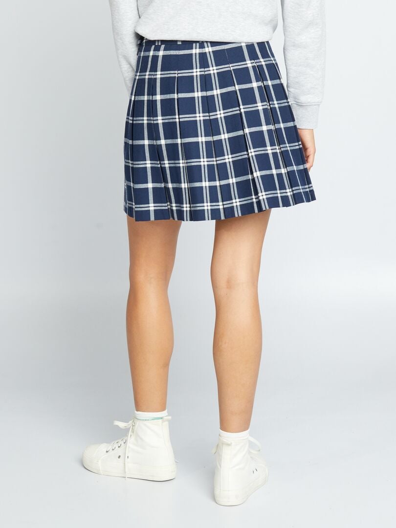 Jupe coupe pliss?�e - Bleu - Kiabi - 15.00�?�