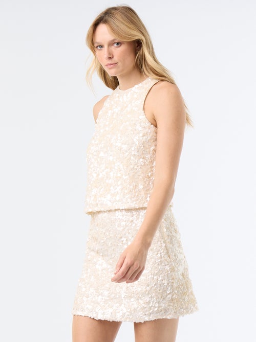 Jupe courte à sequins - Kiabi