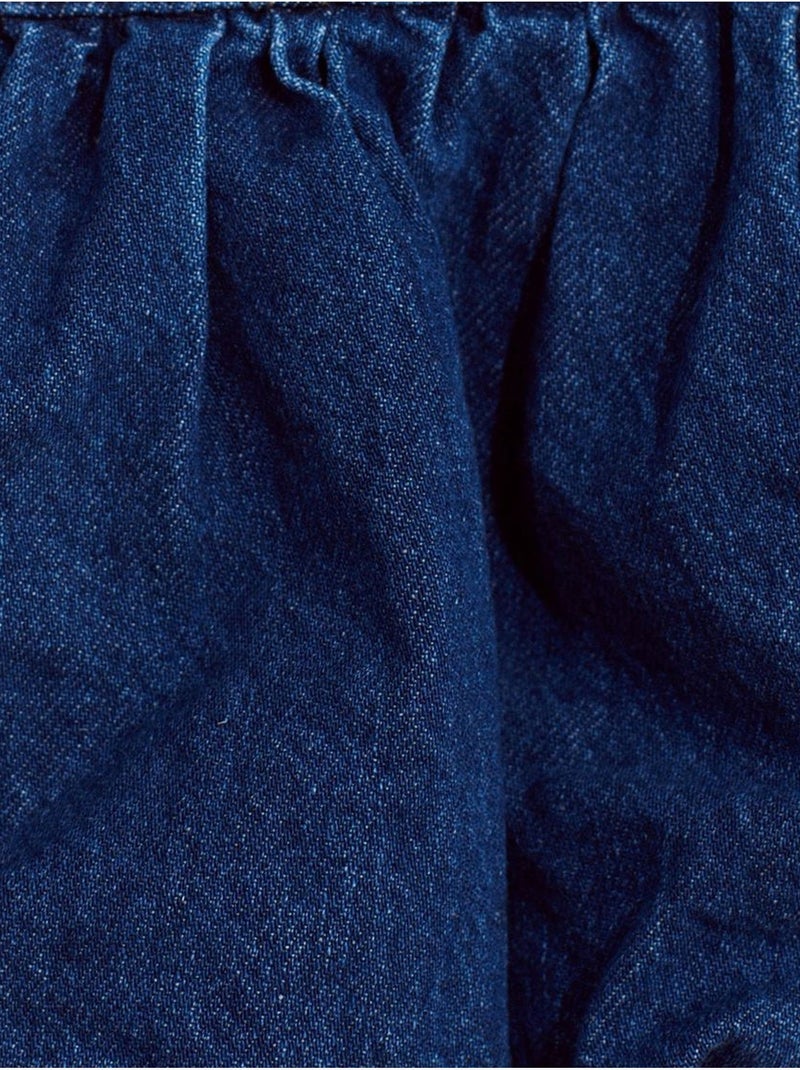 Jupe Courte Ballon En Denim, Taille Haute Bleu roi - Kiabi