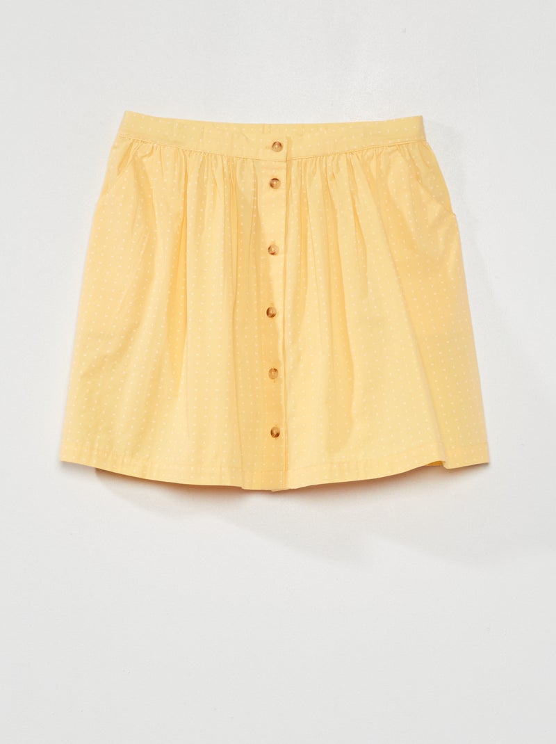 Jupe courte boutonnée Jaune - Kiabi