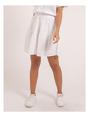 Jupe courte broderies anglaises XANNY