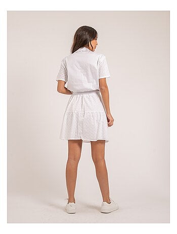 Jupe courte broderies anglaises XANNY