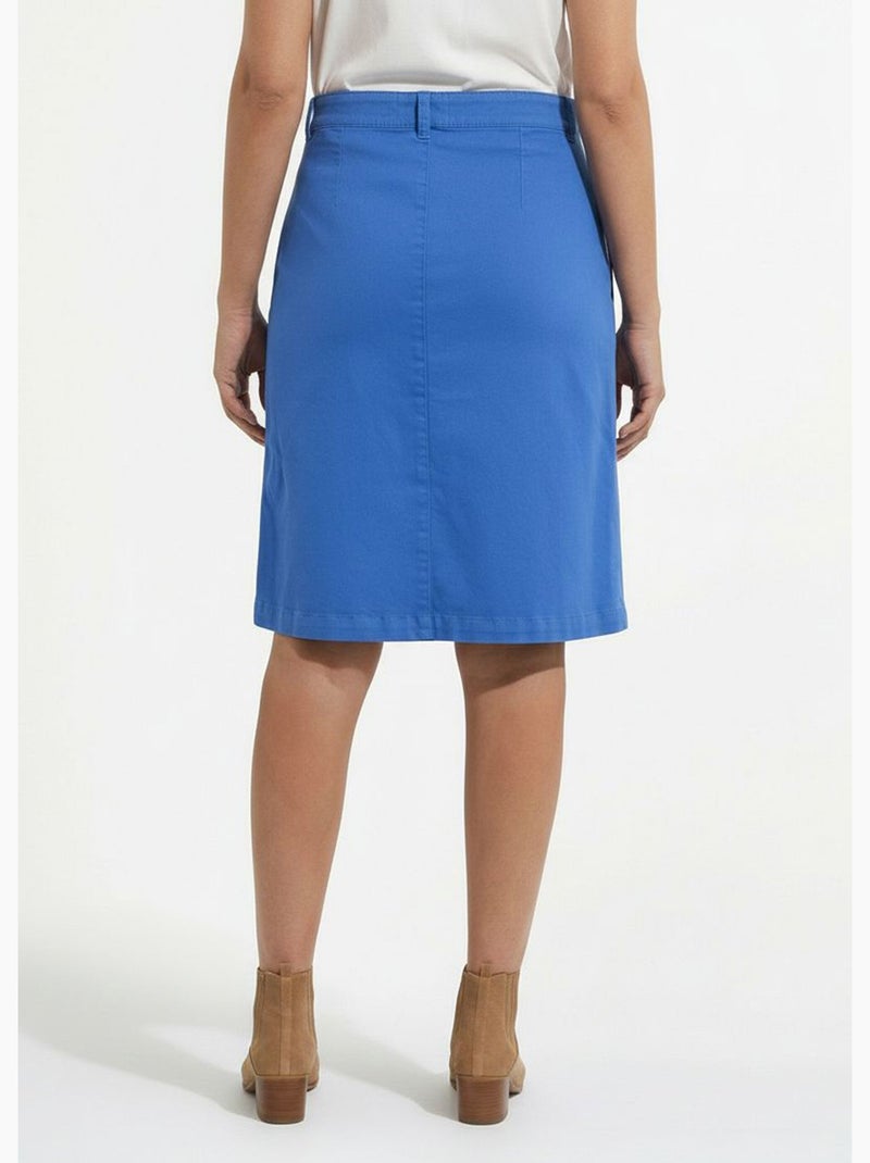 Jupe courte cargo coton stretch - afibel Bleu - Kiabi