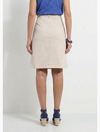 Jupe courte droite poches cargo coton stretch - Afibel