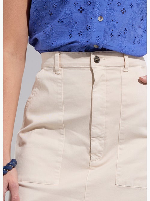 Jupe courte droite poches cargo coton stretch - Afibel - Kiabi