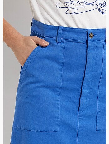 Jupe courte droite poches cargo coton stretch - Afibel