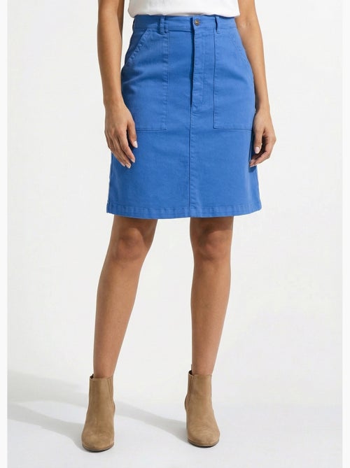Jupe courte droite poches cargo coton stretch - Afibel - Kiabi