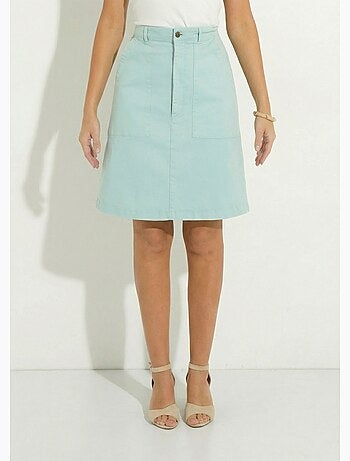 Jupe courte droite poches cargo coton stretch - Afibel