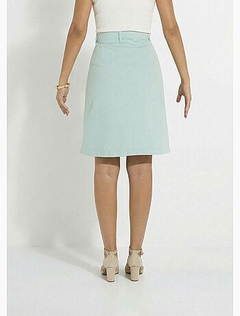 Jupe courte droite poches cargo coton stretch - Afibel