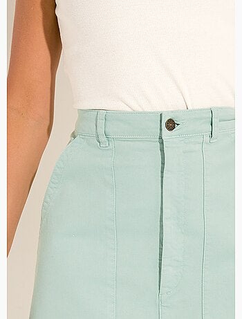 Jupe courte droite poches cargo coton stretch - Afibel