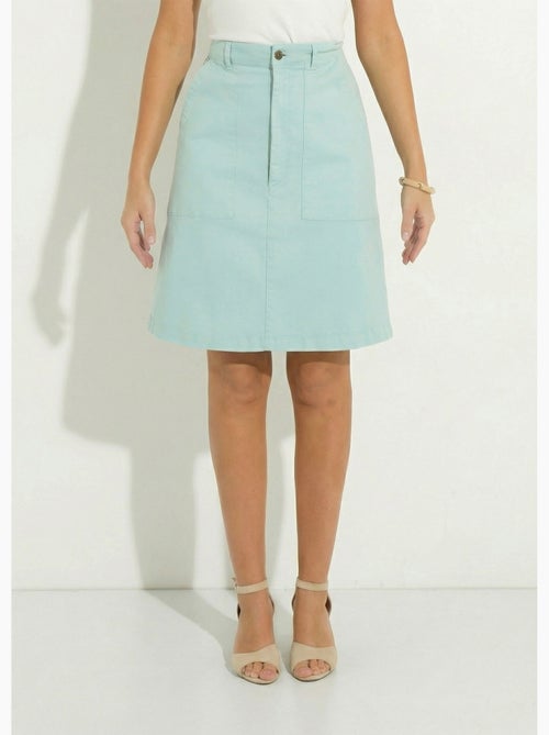 Jupe courte droite poches cargo coton stretch - Afibel - Kiabi