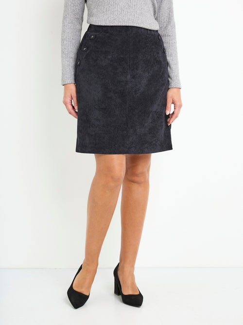 Jupe courte droite velours milleraies ceinture semi-élastiquée - Afibel - Kiabi
