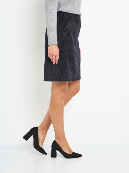 Jupe courte droite velours milleraies ceinture semi-élastiquée - Afibel - Kiabi