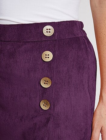Jupe courte effet portefeuille velours - Afibel