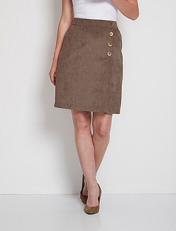 Jupe courte effet portefeuille velours