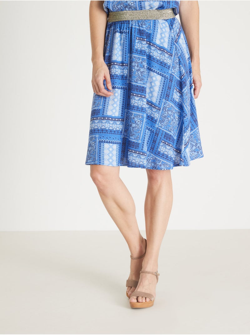 Jupe courte élastiquée - DAXON Noir Bleu Blanc - Kiabi