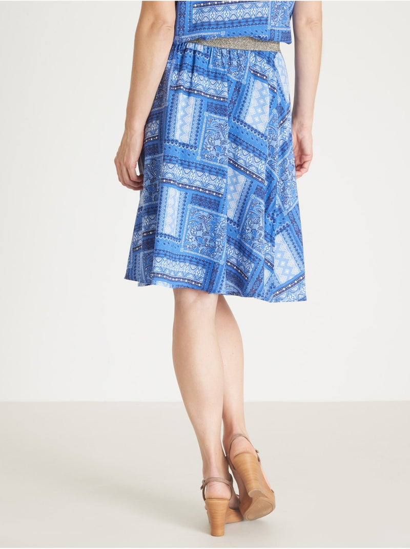 Jupe courte élastiquée - DAXON Noir Bleu Blanc - Kiabi