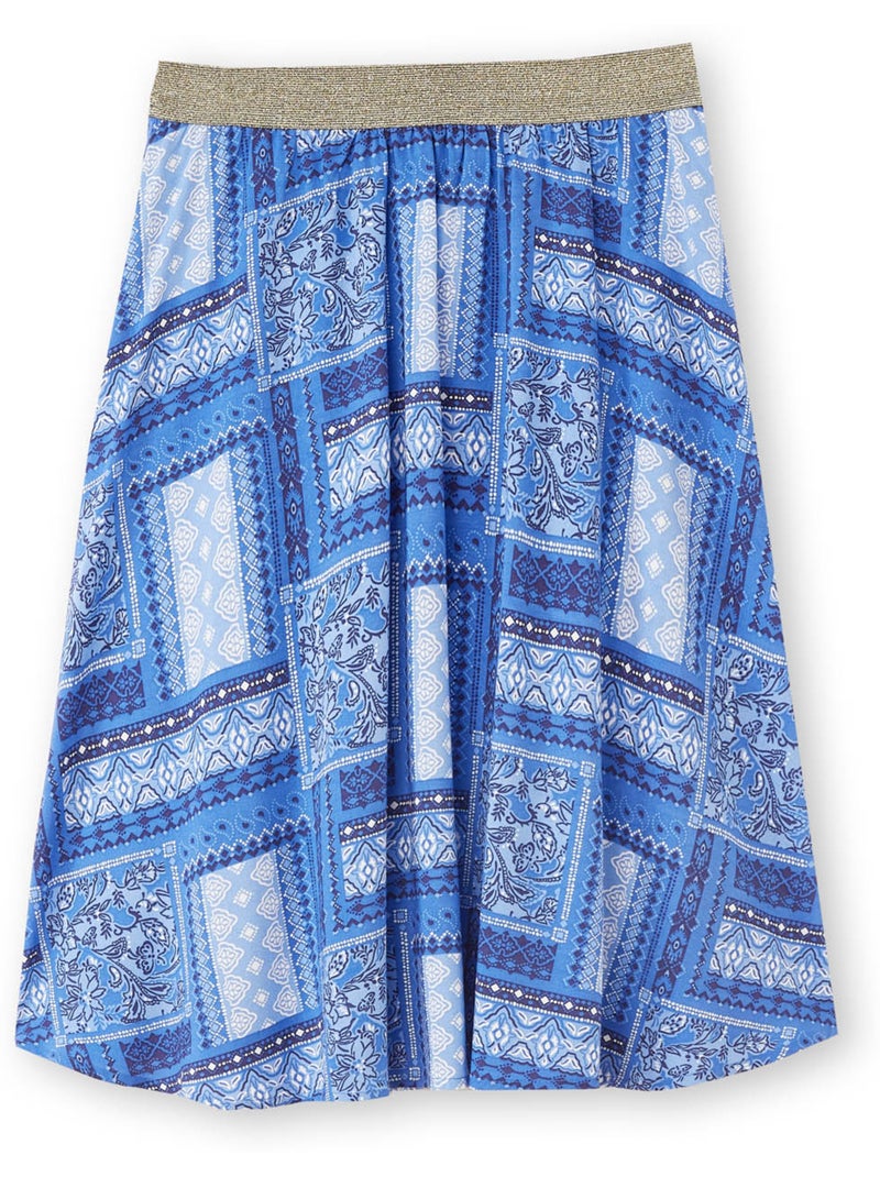 Jupe courte élastiquée - DAXON Noir Bleu Blanc - Kiabi