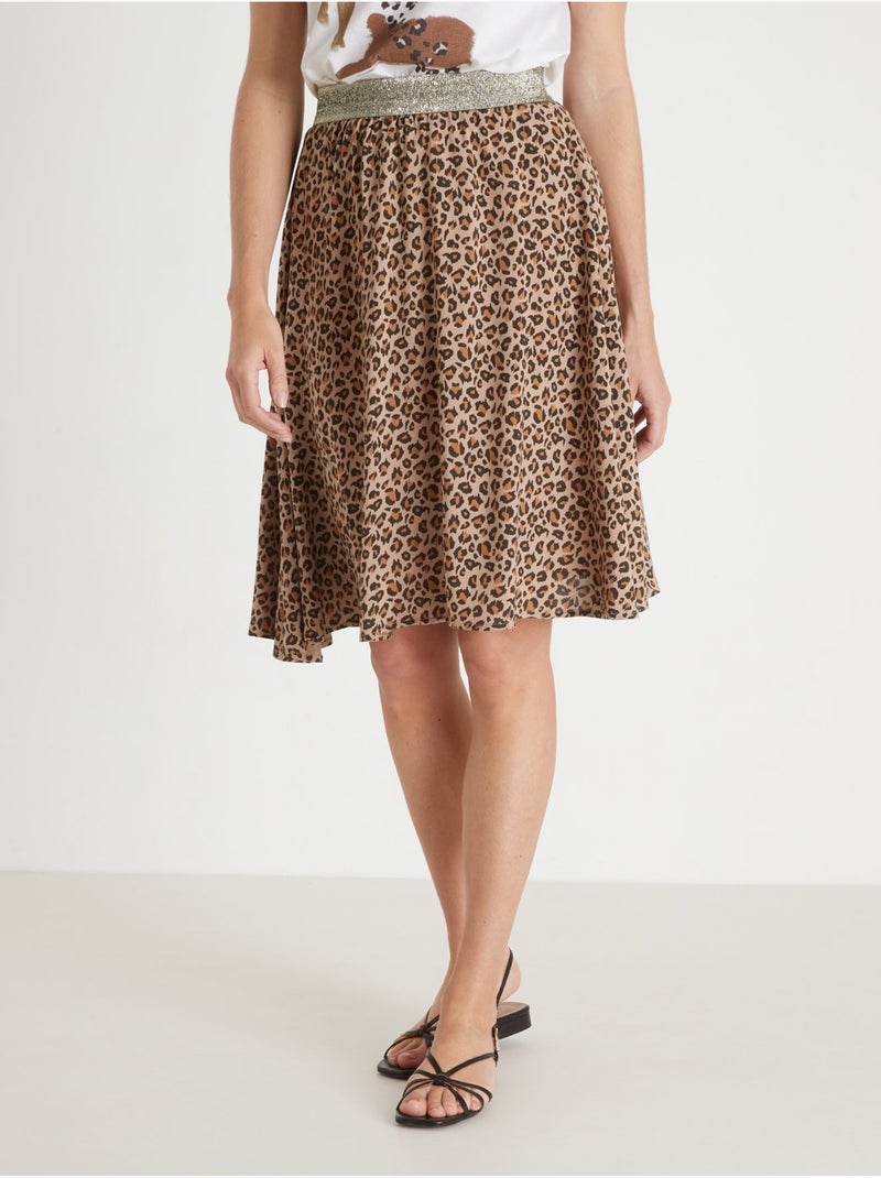 Jupe courte élastiquée - DAXON Noir Marron - Kiabi