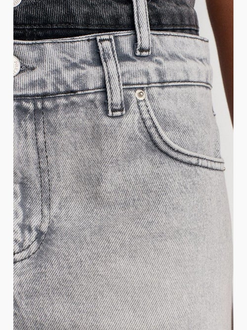 Jupe courte en denim à taille mi-haute pour femme dilvin - Kiabi
