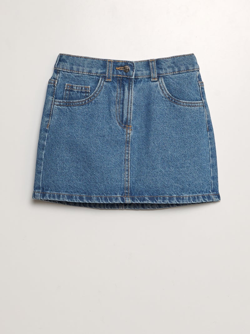 Jupe courte en denim Bleu - Kiabi
