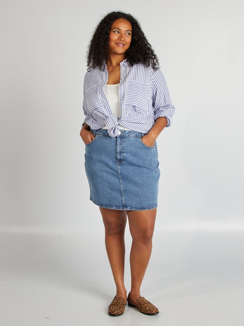 Jupe courte en denim - Kiabi