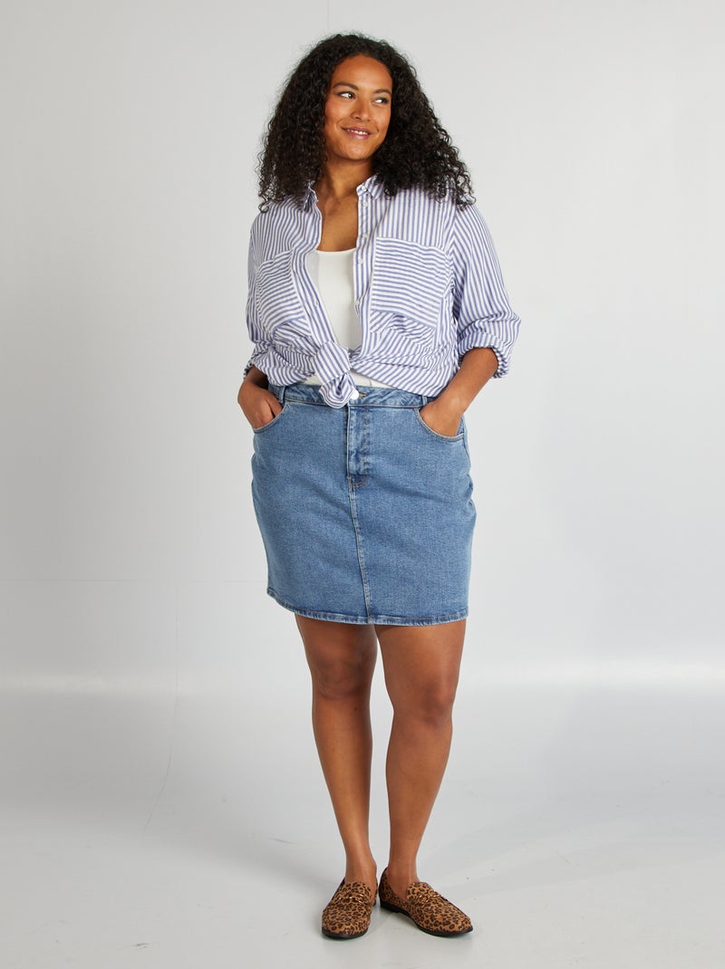 Jupe courte en denim Bleu - Kiabi