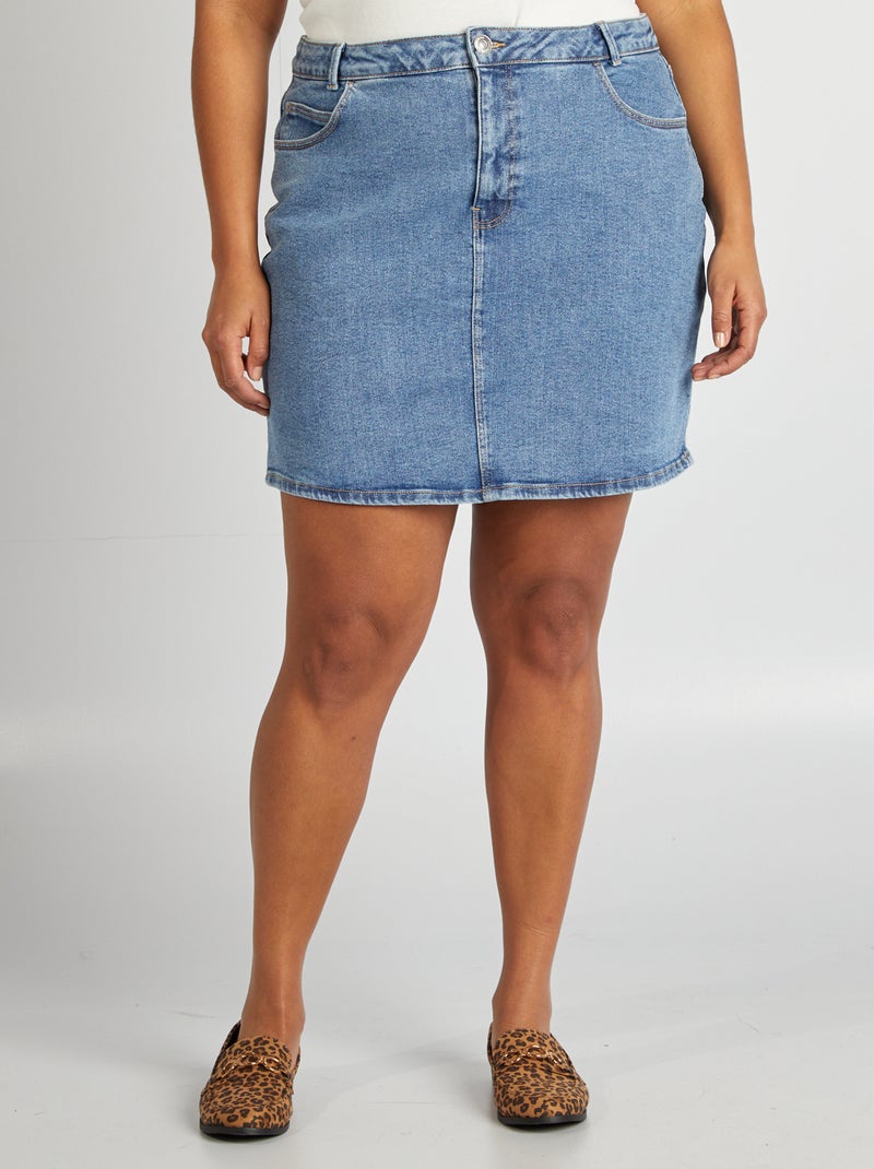 Jupe courte en denim Bleu - Kiabi