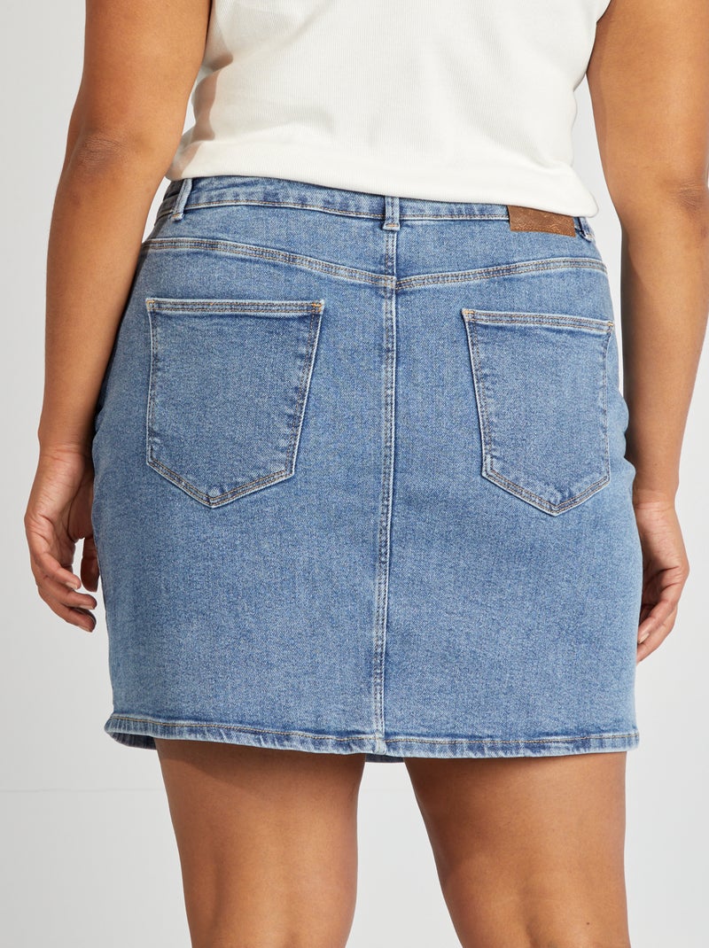 Jupe courte en denim Bleu - Kiabi