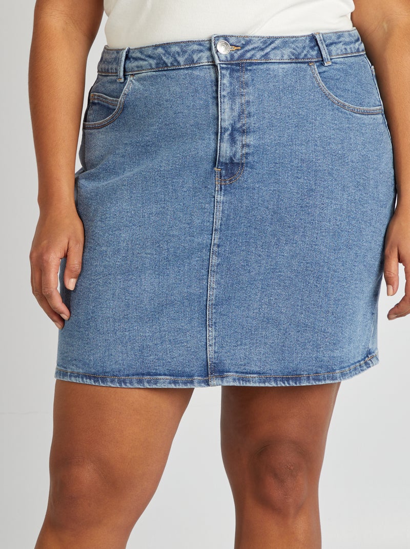 Jupe courte en denim Bleu - Kiabi